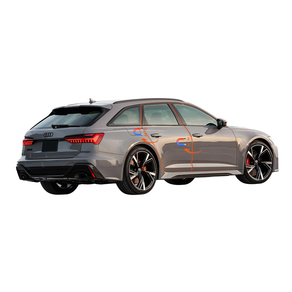 Soft close door upgrade kit for Audi RS6 Avant performance wagon. 1