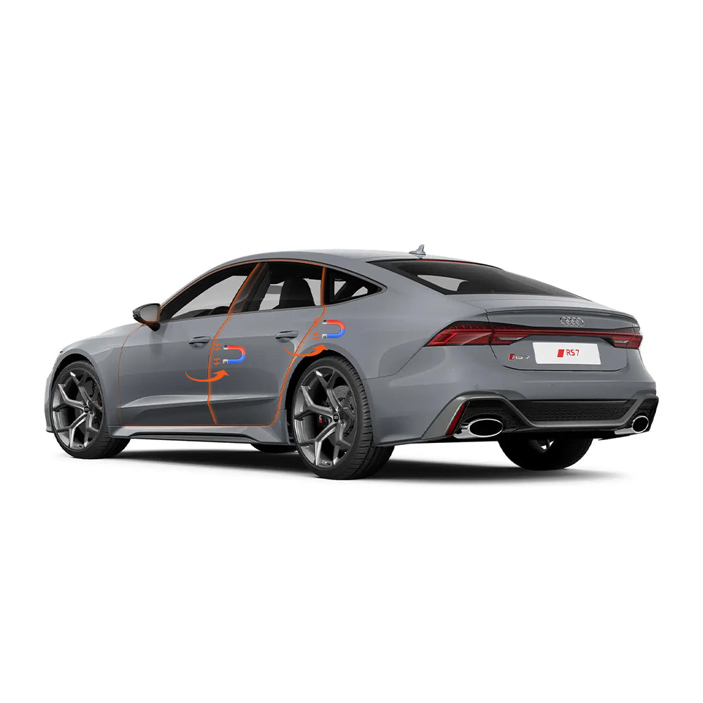 Electric suction door retrofit kit compatible with Audi RS7 Sportback. 1