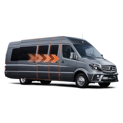 Main view: Mercedes-Benz Sprinter (W907 / W906 / VS30) Van electric power sliding door retrofit kit with full motor assembly.