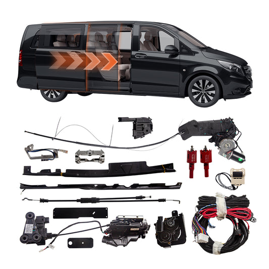 Main view: Mercedes-Benz Vito (W447) / Metris Van electric power sliding door retrofit kit with full motor assembly.