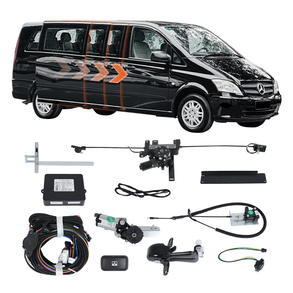 Main view: Mercedes-Benz Viano / Vito (W639) electric power sliding door retrofit kit with full motor assembly.