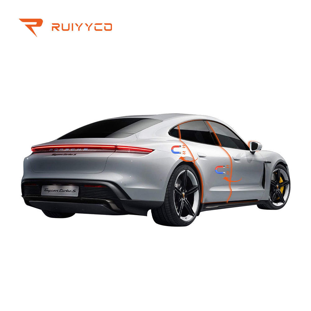Main view: Porsche Taycan EV (Sedan / Cross Turismo) frameless electric soft close door retrofit kit.1