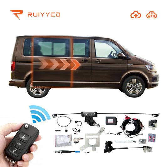 Main view: VW Caravelle / Transporter T6 / Multivan electric power sliding door retrofit kit with remote key control.