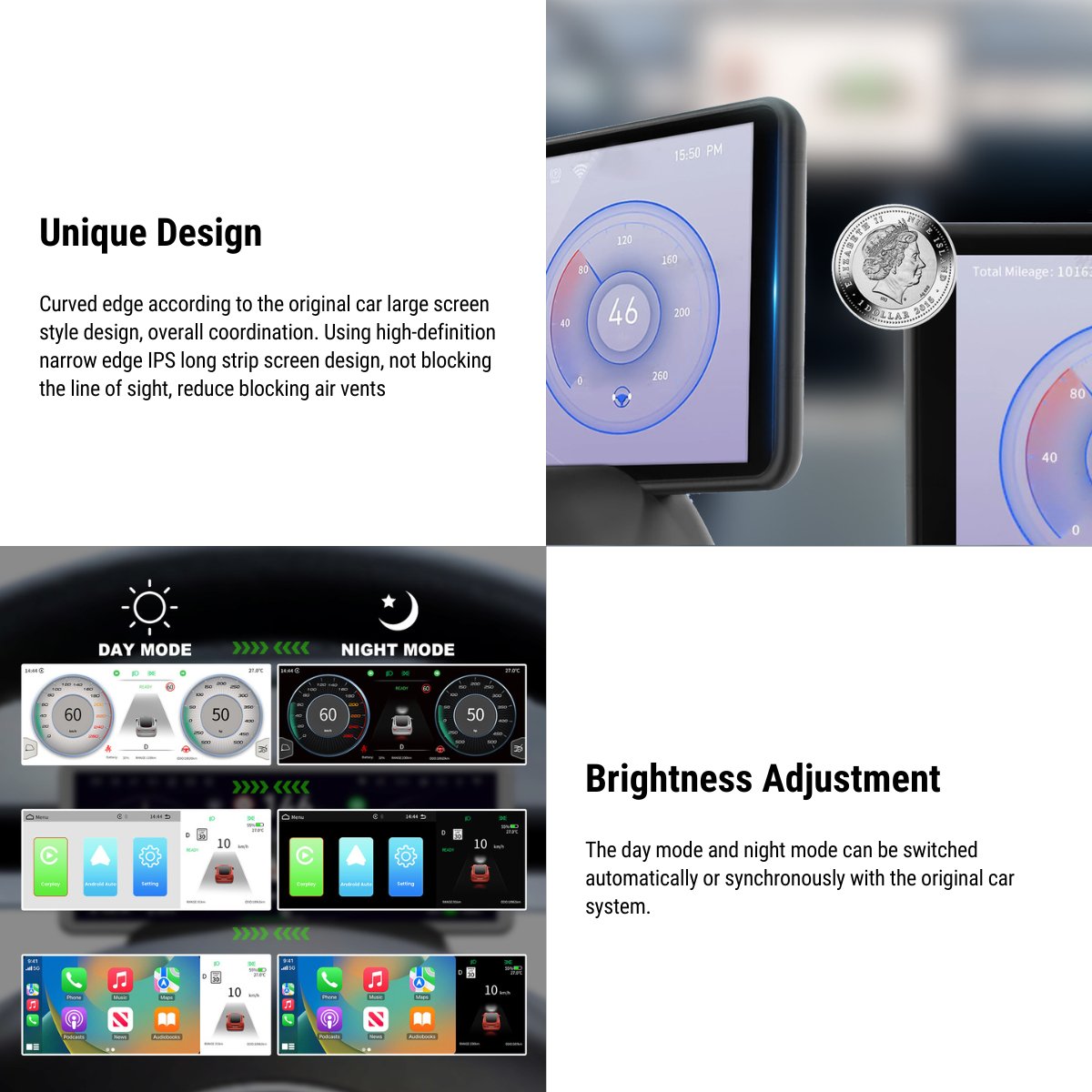 6.86'' Steering Instrument Cluster Display for Tesla Model 3 Highland / Model Y