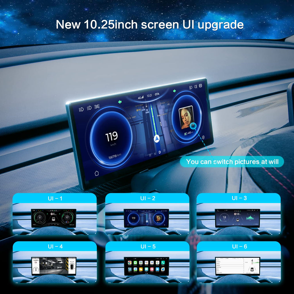 Ruiyyco 10.25‘’ Android 4G Tesla Model 3 / Y Display LCD Instrument Dashboard Screen