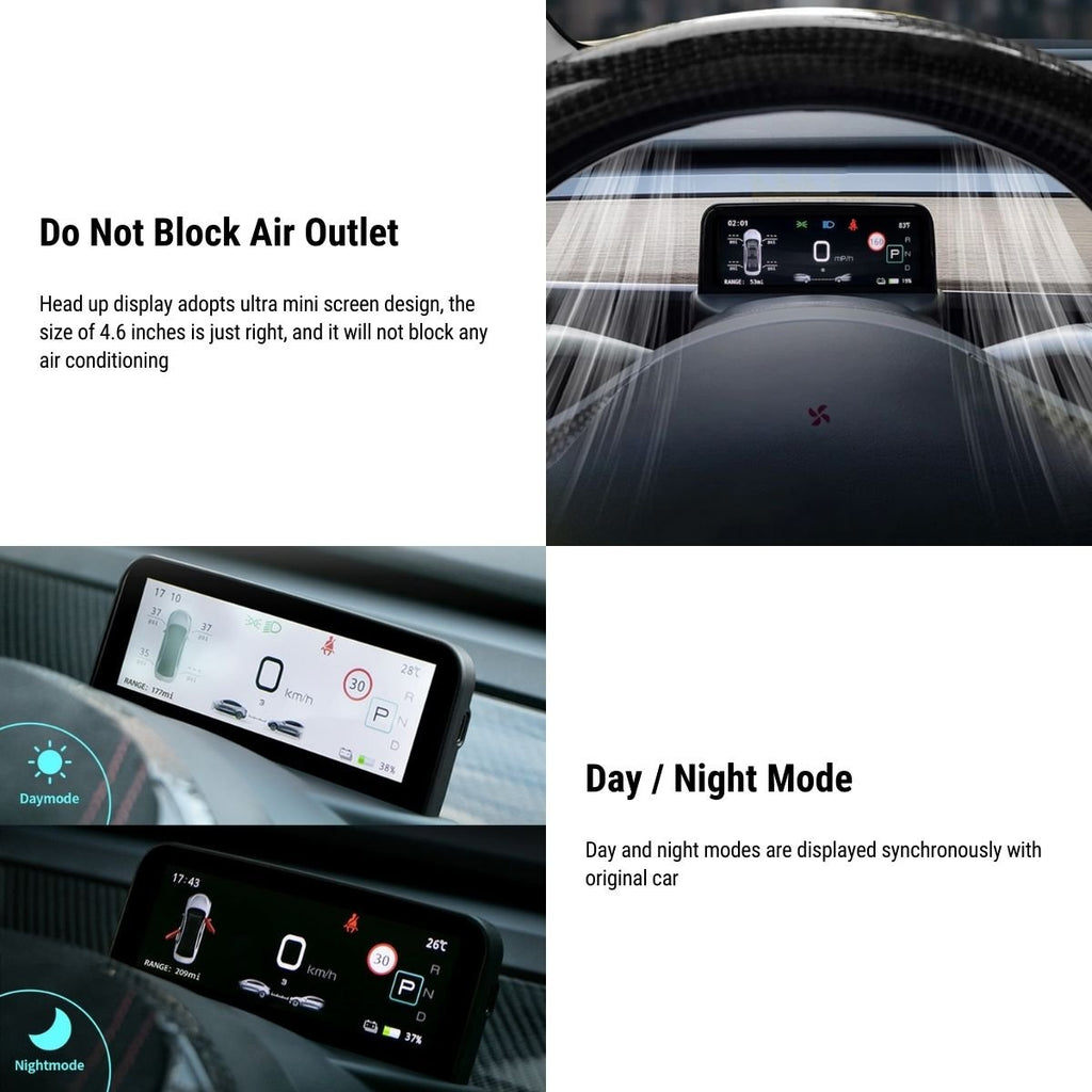 Ruiyyco 4.6'' Ultra Mini Screen Display for Tesla Model 3 / Y